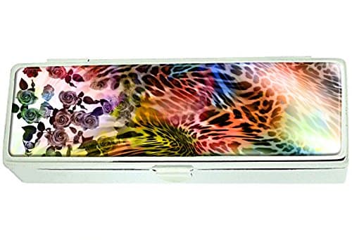 Rose flower mix leopard Custom Lipstick Box Frame Rectangle Velvet Cosmetic Lipstick Case Makeup Box Jewelry Box