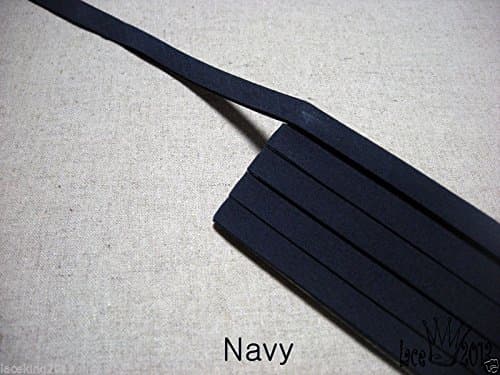 4Yds Bias Tape Poly Cotton Trim 10mm Solid Colour Double fold (Navy)