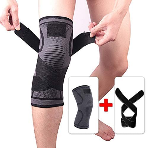 Force24 Knee Sleeve, Compression Fit Support for Joint Pain and Arthritis Relief, Improved Circulation Compression - Wear Anywhere (Single Pc) (Grey, Large)