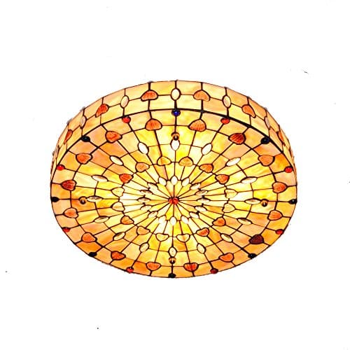 DINGGU 20 Inch 4Lights Tiffany Style Flush Mounted Ceiling Light Fixtures