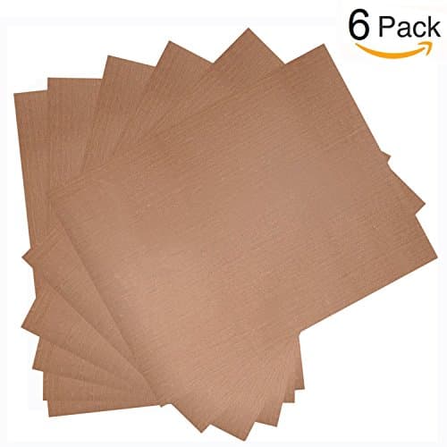 6 Pack PTFE Teflon Sheet for Heat Press Transfer Sheet 16 x 20" Non Stick Heat Resistant Craft Mat, Protects Iron and Work Area