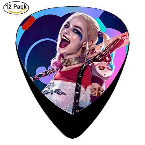 Harley Quinn Guitar Picks Celluloid Medium 12 Pack Complete Cool Custom Assorted