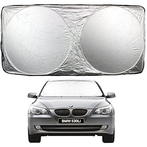 Pop Up Car Windshield Sun Shade Large Powerful Folding UV Protector Keeps Vehicle Cooler Silver