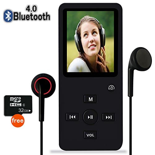 MP3 Player with Bluetooth,8GB Bluetooth MP3 Music Player with FM Radio/Speaker,Lossless Sound,Support Shuffle,Voice Recorder,Video,Photo,EBook,Pedometer for Running Walking(include 32GB SD Card)