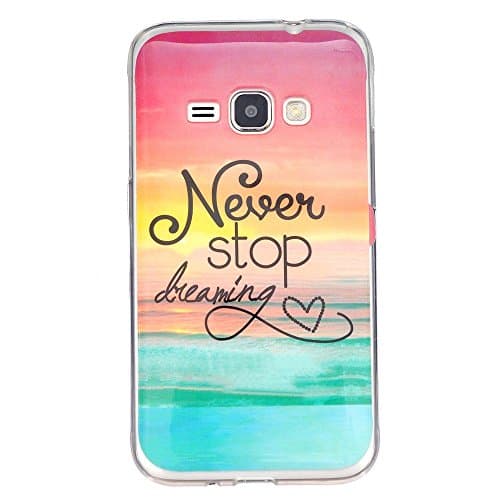 Galaxy J120 Case,Galaxy J1 2016 Case,Winfrey [Never Stop Love] Attractive [Scratch Resistant] Fashion Design TPU Rubber Gel Ultra Thin Skin Case Cover for Samsung Galaxy J120 /J1 2016