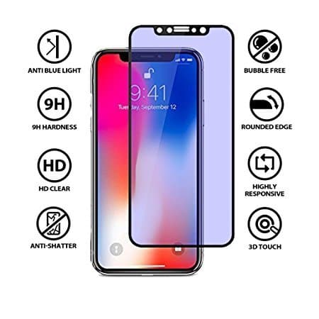 JD Tempered Glass Screen Protector For Apple iPhone X (Anti Glare) (Edge To Edge) (Black) With Installation Kit