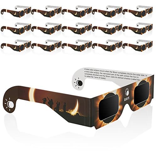 Solar Eclipse Glasses 16-Pack Sun Viewing Sunglasses Shades Safety Eye Protection CE &amp; ISO Certified Viewer Filter Blocks Total Eclipses UV Rays Infra-Red White Spectrum Light