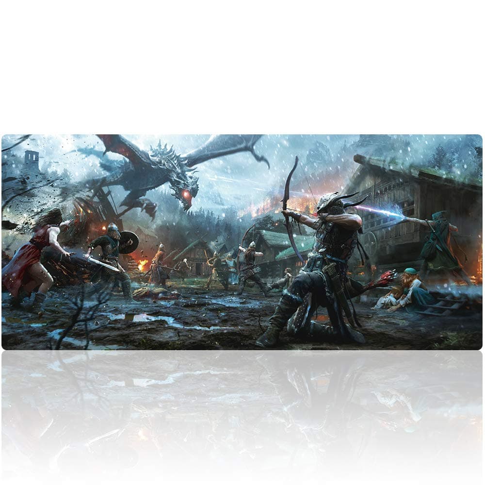 Large Anime Mouse Pad 35.4x15.7 inches for Precise and Comfortable Gaming and Work - Non-Slip Base, Waterproof Surface, Durable Stitched Edges