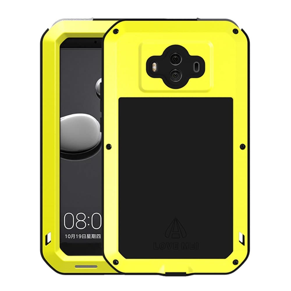 HICASER Huawei Mate 10 Waterproof Case, Shockproof Snowproof Dustproof Durable Aluminum Metal Gorilla Heavy Duty Full-body Protection Case Cover for Huawei Mate 10 Yellow