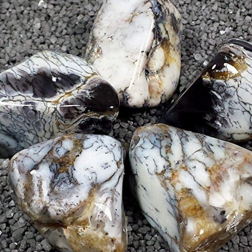 Dendritic Opal Agate Tumble Polished Crystal Stone, 1 pc, Sizes 1.7 to 1.8 Inch, TS1242