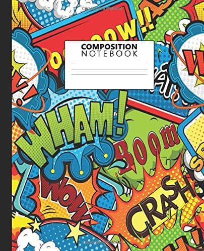 Composition Notebook: Trendy Superhero Cartoon Comic Blank Wide Ruled Notebook for Students, Kids and Teens | Pretty Wide Lined Journal for School and College for Writing & Notes . Paperback – July 13, 2019