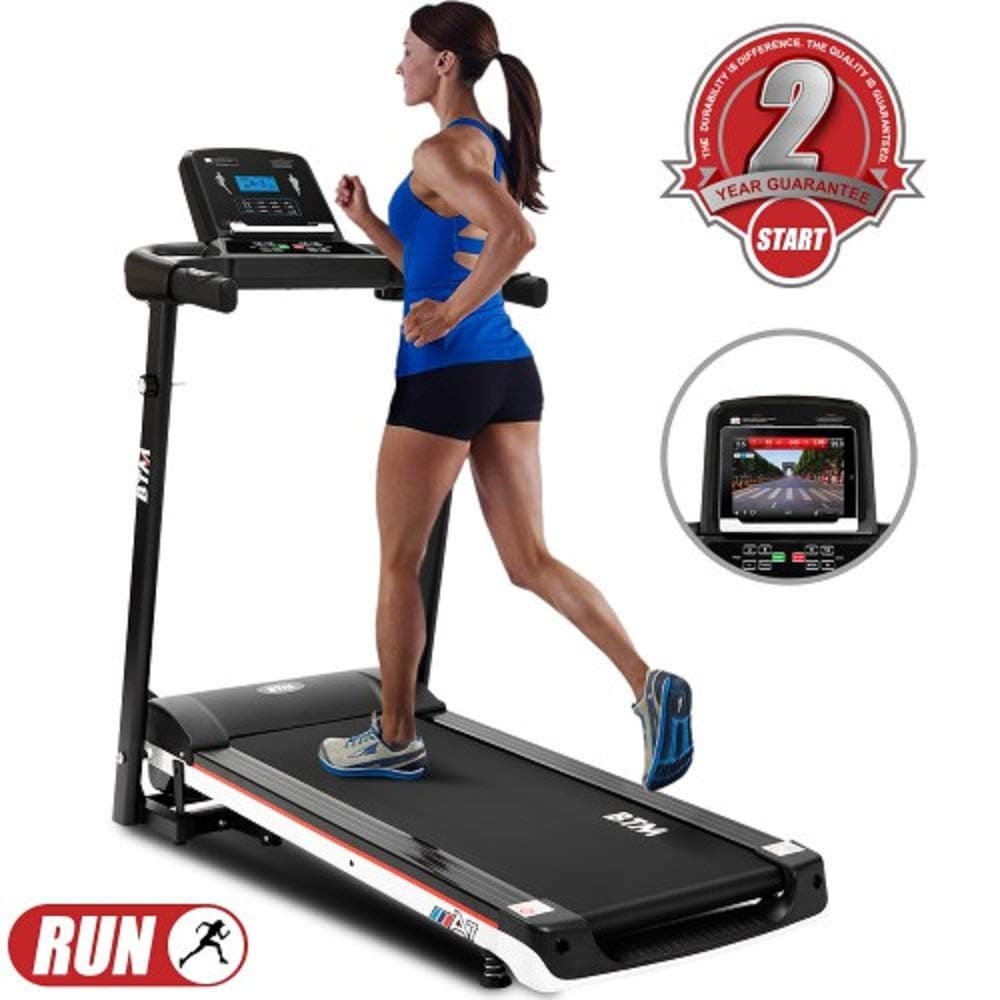 kavai Motorised electric treadmill Folding Running machine Digital Control 2.0CHP Motor to 12.8km/h 15 Programmes Walking Machine Portable Gym Equipment for Fitness Workout