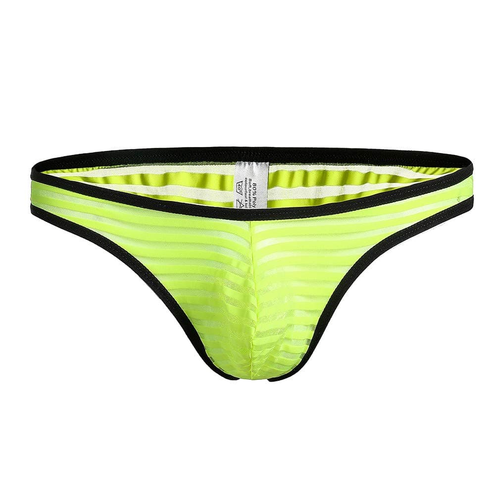 JAMZER Mesh Transparent T-Back Briefs for Men, Romantic Night Needs Wear,Tiny Low Rise See Through J String Thongs