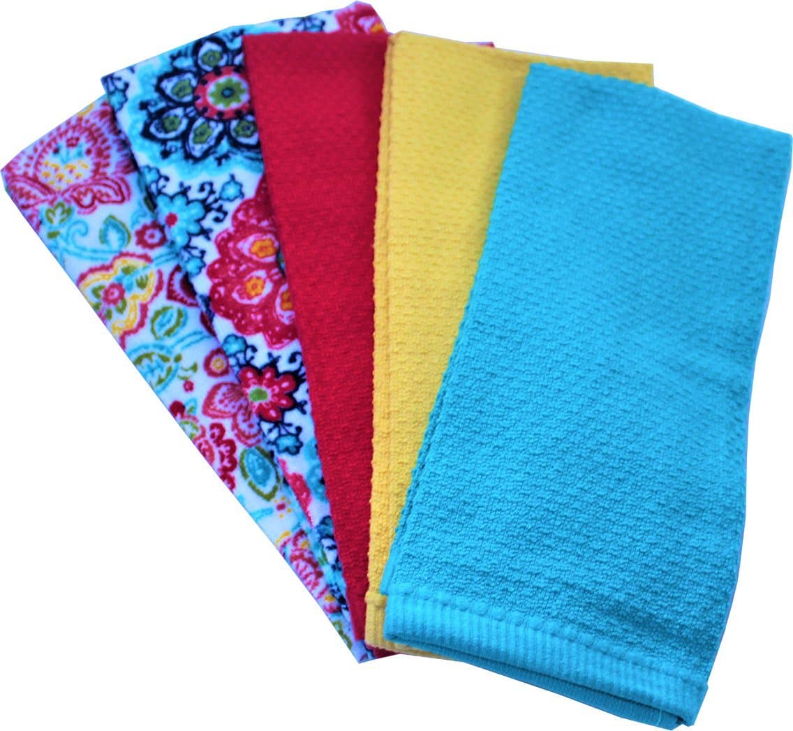 Mainstays Kitchen Towel 5-pack, Painted Theme