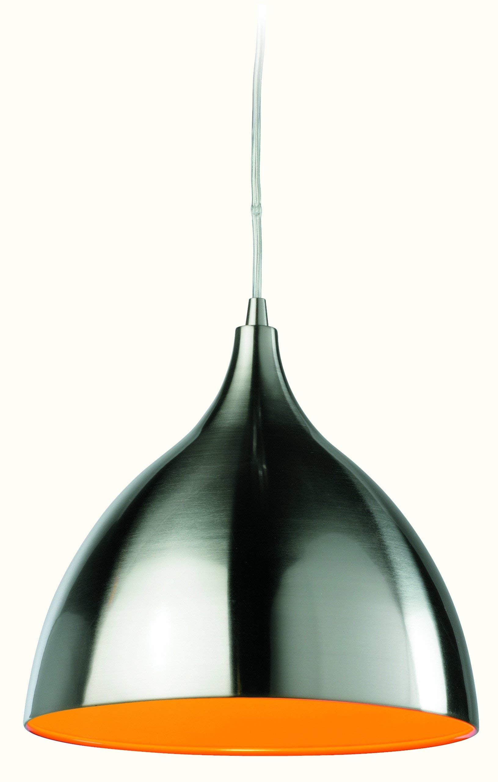 Firstlight ProductsCafe Pendant Light, Metal, E27 (Edison Screw), Orange Inside