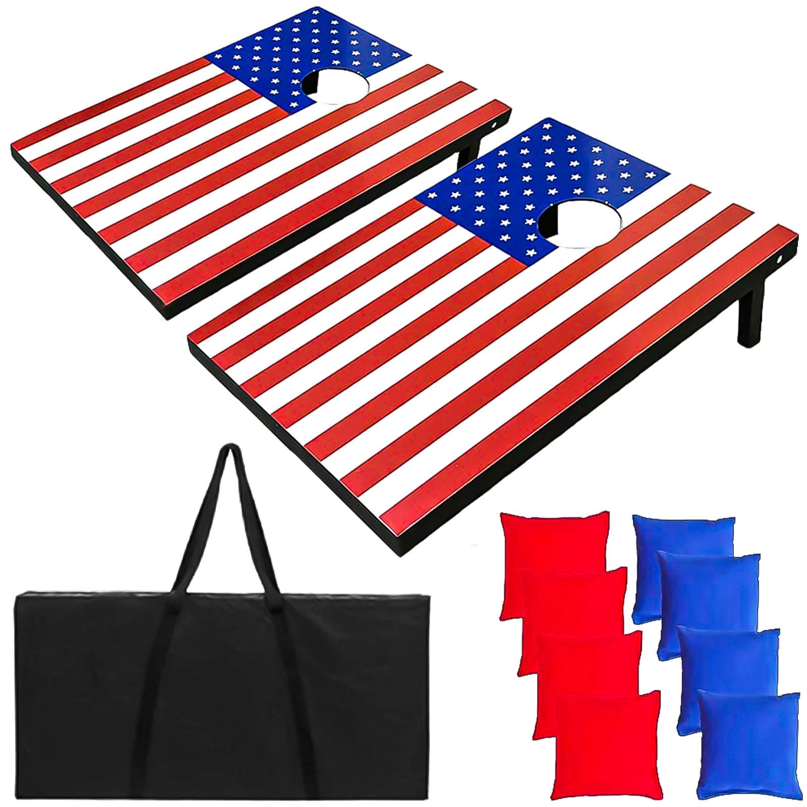 haxTON Solid Wood Cornhole Sets: Tournament Size : 4'x2' / MDF 3'x2' Cornhole Game, Cornhole Boards, Include 8 Corn Hole Toss Bags