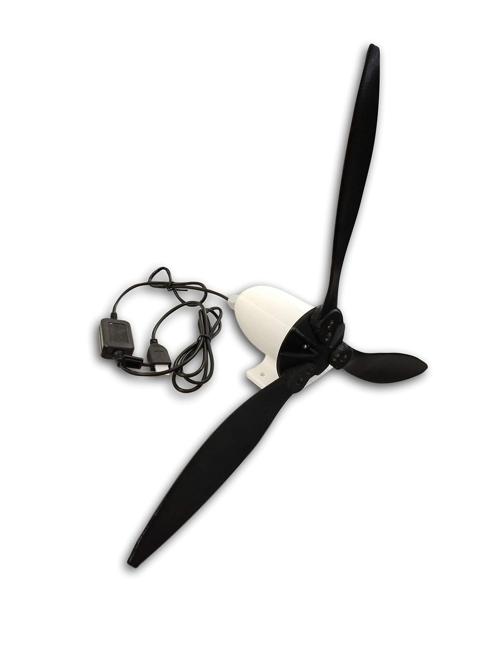 Cutting Edge Power USB Output Mini Wind Turbine, Made in USA, Portable, Camping, Beach, W Light (Flush Mount, 3 Blade)