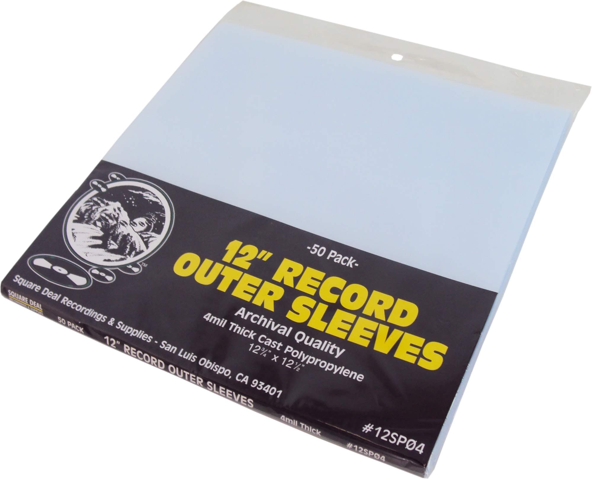 (50) 12" Record Outer Sleeves - Extra Heavy Duty 4 Mil Thick - Polypropylene - 12-3/4" x 12-1/2" - Archival Quality