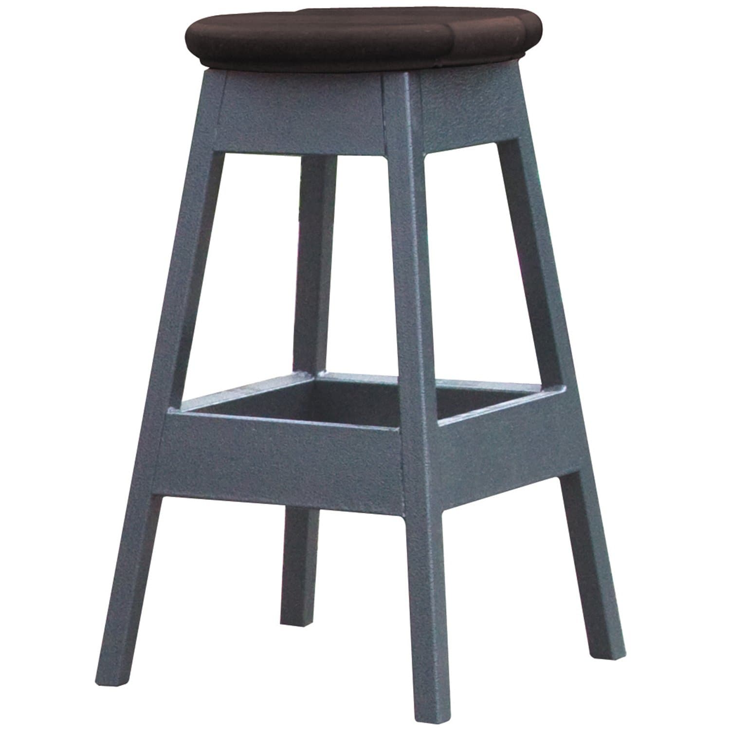 Cal Metro CM957-CSS 14" x 14" x 24" Bar Stool for Spa, 16 Gauge Welded Powdered Coated Metal Frame with Synthetic Wood, Smoke