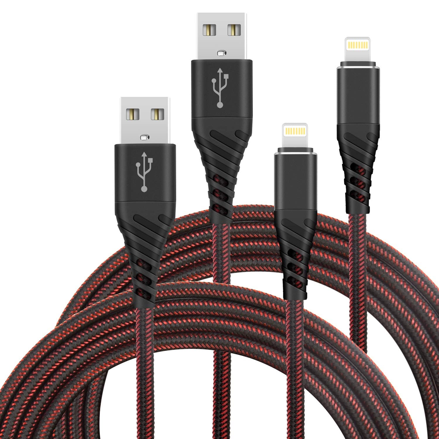 Long iPhone Charger 6ft, [Apple MFi Certified] 2 Pack 6 Foot Lightning Cables, Nylon Braided 6 Feet iPhone USB Charging Cable Cord for Apple iPhone 11/11Pro/11Max/ X/XS/XR/XS Max/8/7/6/5S/SE Wire