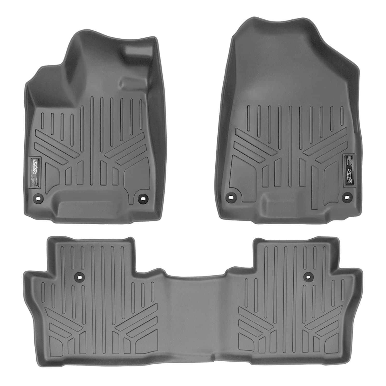MAXLINER Floor Mats 2 Row Liner Set Grey for 2016-2018 Honda Pilot