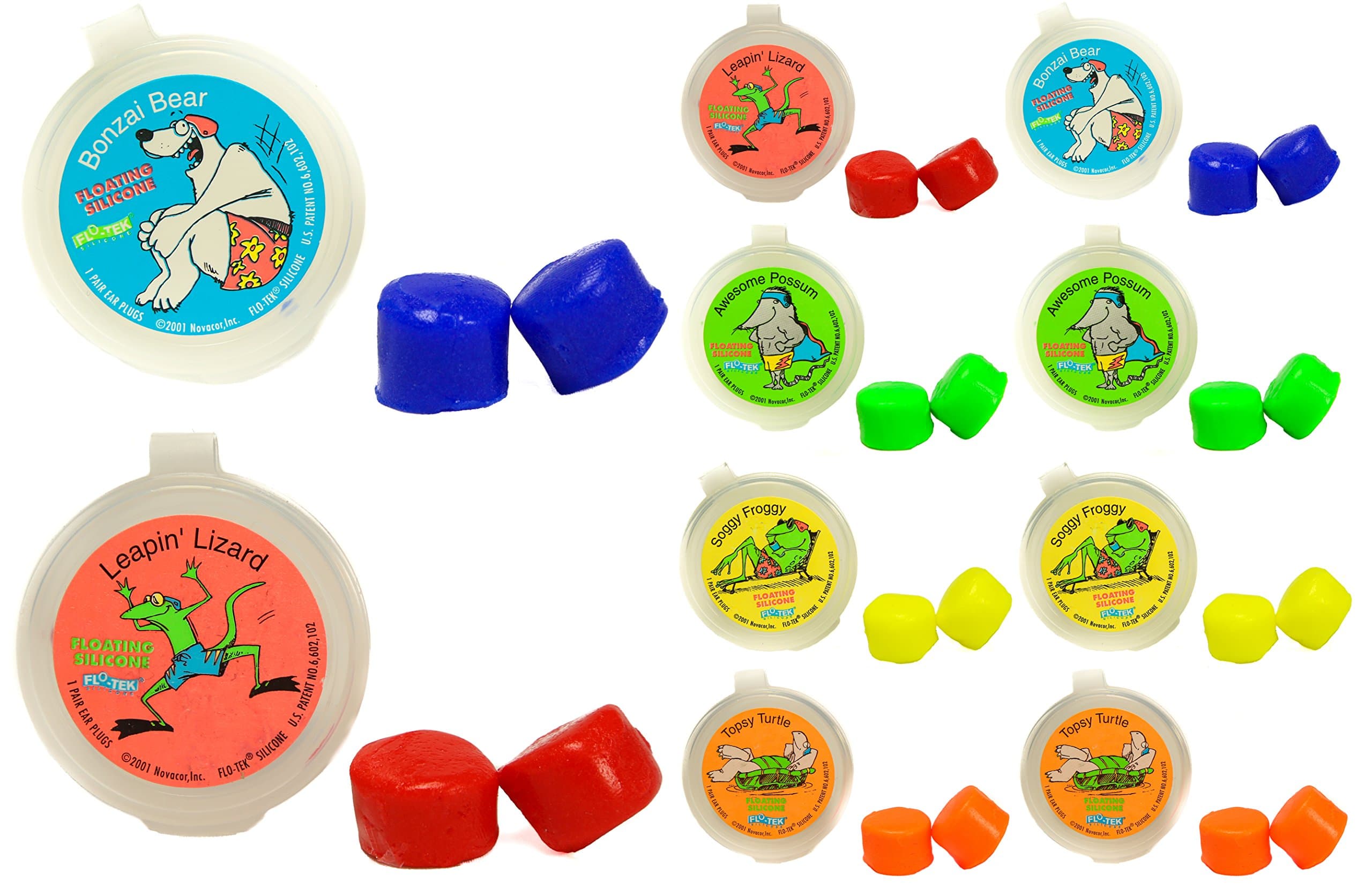 Putty Buddies Floating Earplugs 10-Pair Pack - Soft Silicone Ear Plugs for Swimming & Bathing - Invented by Physician - Keep Water Out - Premium Swimming Earplugs - Doctor Recommended