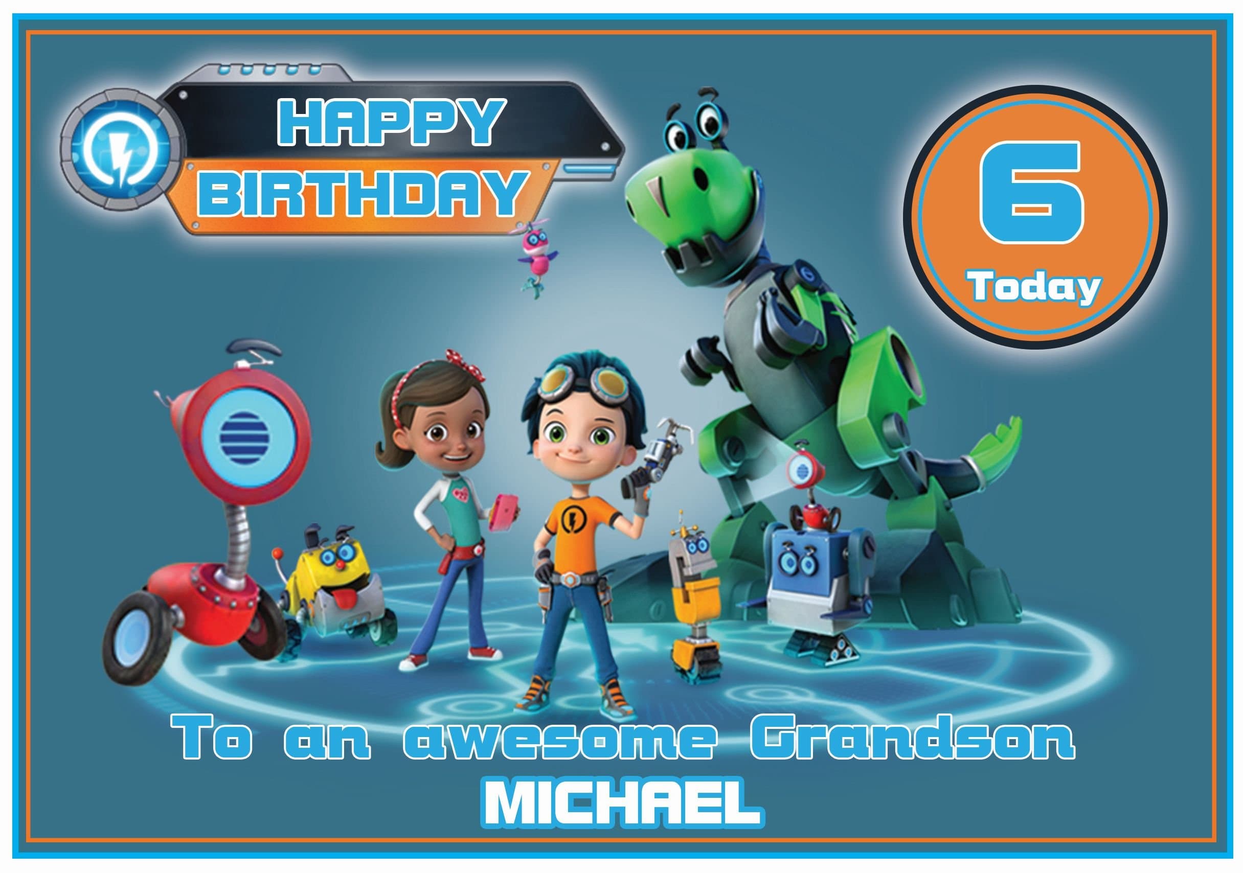 Personalised Rusty Rivets Inspired Birthday Card (Boy) - Gorgeous !