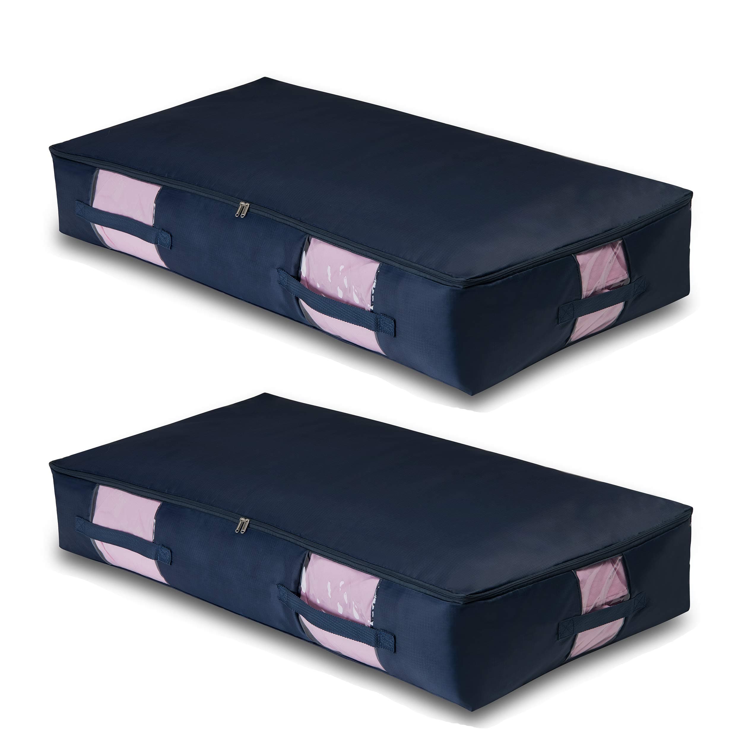 Jstud Oxford Comforter Blankets Storage Bags with Zippers Pack of 2 Bedding Breathable Dustproof Organizer for Clothing Clothes Sheets XXL