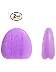 Face Cleansing Mitt – Dual Sided – Silicone – Soft Bristles for Deeper Facial Exfoliation – Massaging Bumps for Cleansing Facial Massage – Suitable for all Skin Types – One Size Fits All – 2 Pack