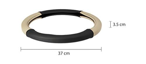 Amazon Brand - Solimo Leatherette Steering Cover (Small), Beige