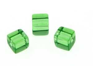 Crystal Cube 1B. 6 mm Strand 40 cm, Approximately 60 pcs Peridot