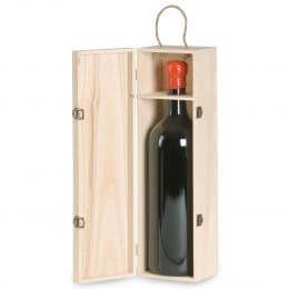 Renoir - Wine deposit box in Solid Pine for Bottle BORDOLESE MAGNUM 3 L. - Ideal for Gift Baskets - 2 PCS