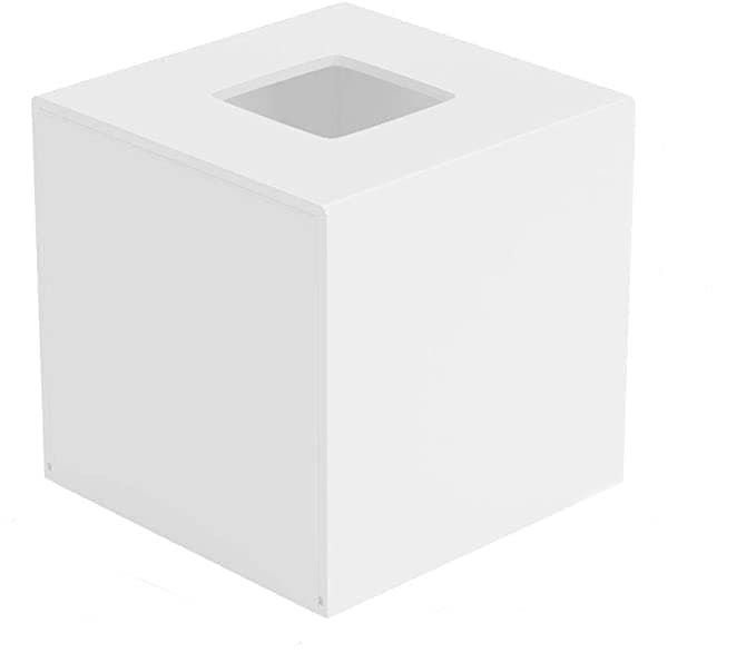 LAMSIT IBDAA - Acrylic Tissue Box | Holder Case Storage Case | Mirror Box | Napkin Holder Organizer (Square (14x14x14 cm), White)