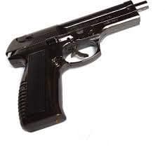 608 Gun Shaped Windproof Lighter with Pull Back System and Cover- Shining Black