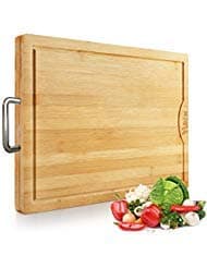 Large & Extra-Thick Bamboo Cutting Boards For Kitchen with Juice Groove-VUMM Organic Heavy Duty Chopping Board for Meat/Vegetables Fruits Serving Tray, Butcher Block, Carving Board, BPA Free