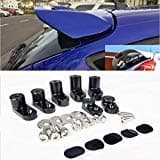 VXMOTORRear Wing Spoiler Riser Extender Kit - Black for 2013+ Ford Focus ST 4Dr Hatchback 2014 2015 2016 Black