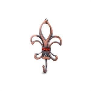 Traditional Fleur de Lis Pewter Wall Hook - Copper Finish