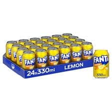 Fanta Soft Drinks (24 x 330ml Cans, Lemon)
