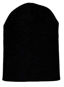 Short Knit Beanie Ski Cap In Black