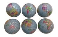 World Earth Globe Golf Balls 6 Pak