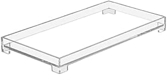 DELIPPLY Vanity Bathroom Tray, Acrylic Rectangle Decorative Catchall Organizer Storage Tray (Large-Clear)