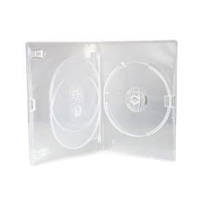 Media Replication CD/DVD/BLU RAY 14mm Clear DVD 3 Way Case for 3 Disc (Pack of 10)
