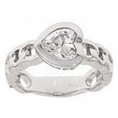 Saved Heart Clear Stone Purity Ring