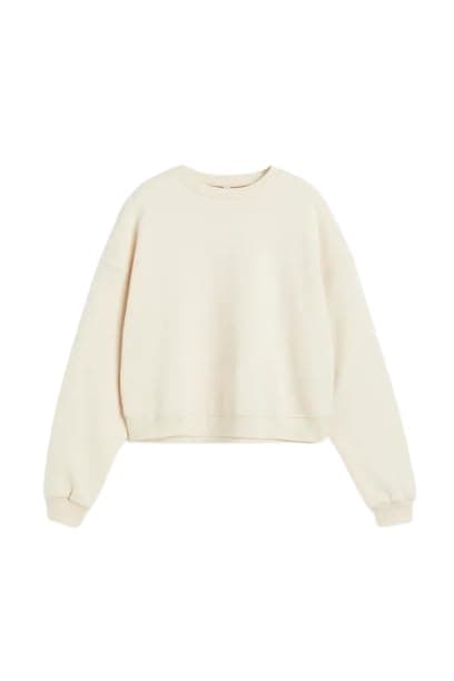 A to Z CREATION Solid Cropped Sweatshirt Long Sleeves Round Neck for Women's