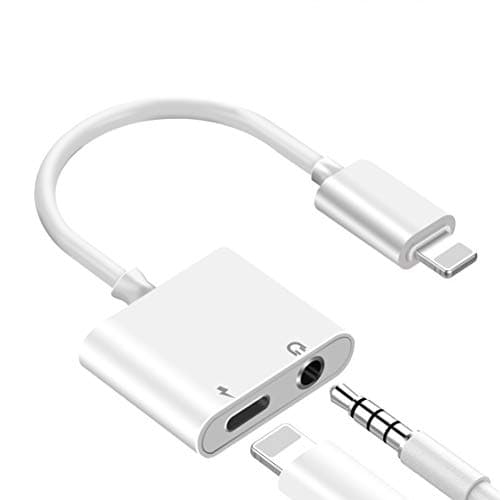 Headphone Adapter for iPhone Charger Jack AUX Audio 3.5 mm Jack Adapter for iPhone Adapter Splitter Earphone Compatible with iPhone 7/7p/8/8p/X Dongle Accessory Connector Compatible iOS 11/12 Late