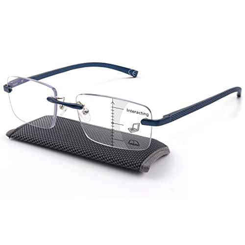 +2.0x Aluminum Temples Progressive Reading Glasses for Paper and Computer Work