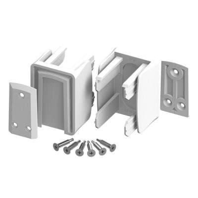 (2 Pack) Veranda Vinyl Fence Slide Lock Bracket Kit White