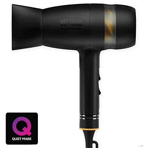 Hot Tools Evolve Black Gold 1 in Ionic Flat Iron and Quietair Power Dryer | Long-Lasting Finish for Hair Straightening & Zen Drying Experience