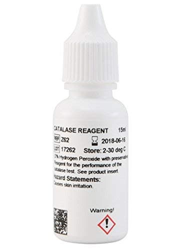 Catalase Reagent, Hydrogen Peroxide 3%, 15ml, by Hardy Diagnostics