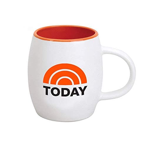 Today Logo Ceramic Mug, White With Orange Interior 15 Oz - Official Coffee Mug As Seen On The Today Show With Savannah Guthrie, Hoda Kotb And Al Roker On Nbc